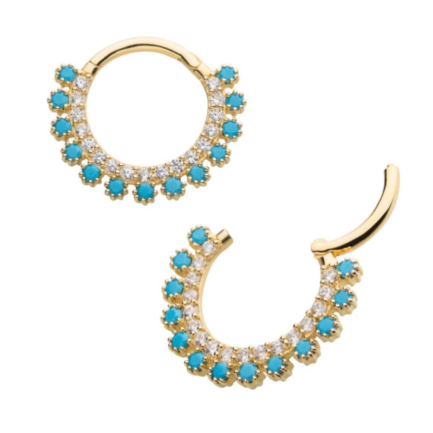 14K Turquoise Clicker