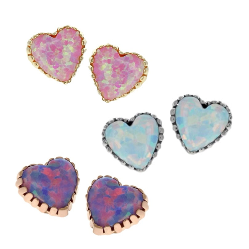18K Opal Heart