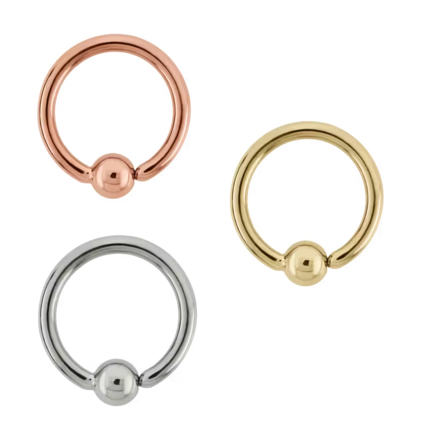 14K Gold Fixed Bead Ring