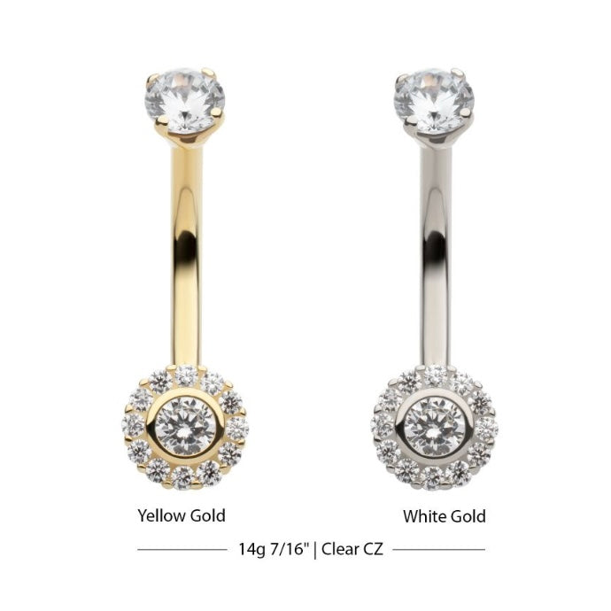 14K Halo Navel