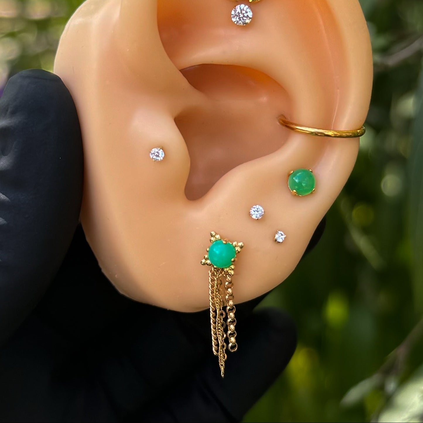 14K Texture Tassel Charm