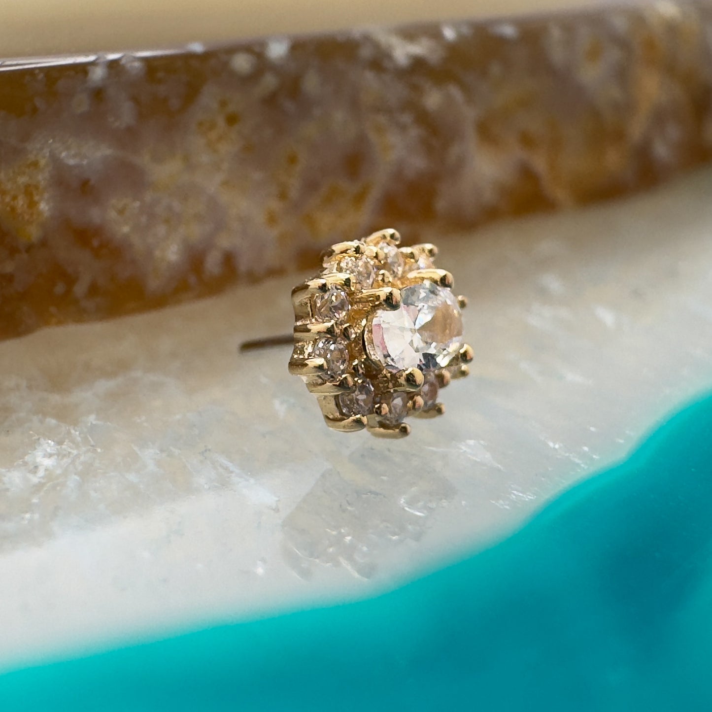 14K Oval Halo