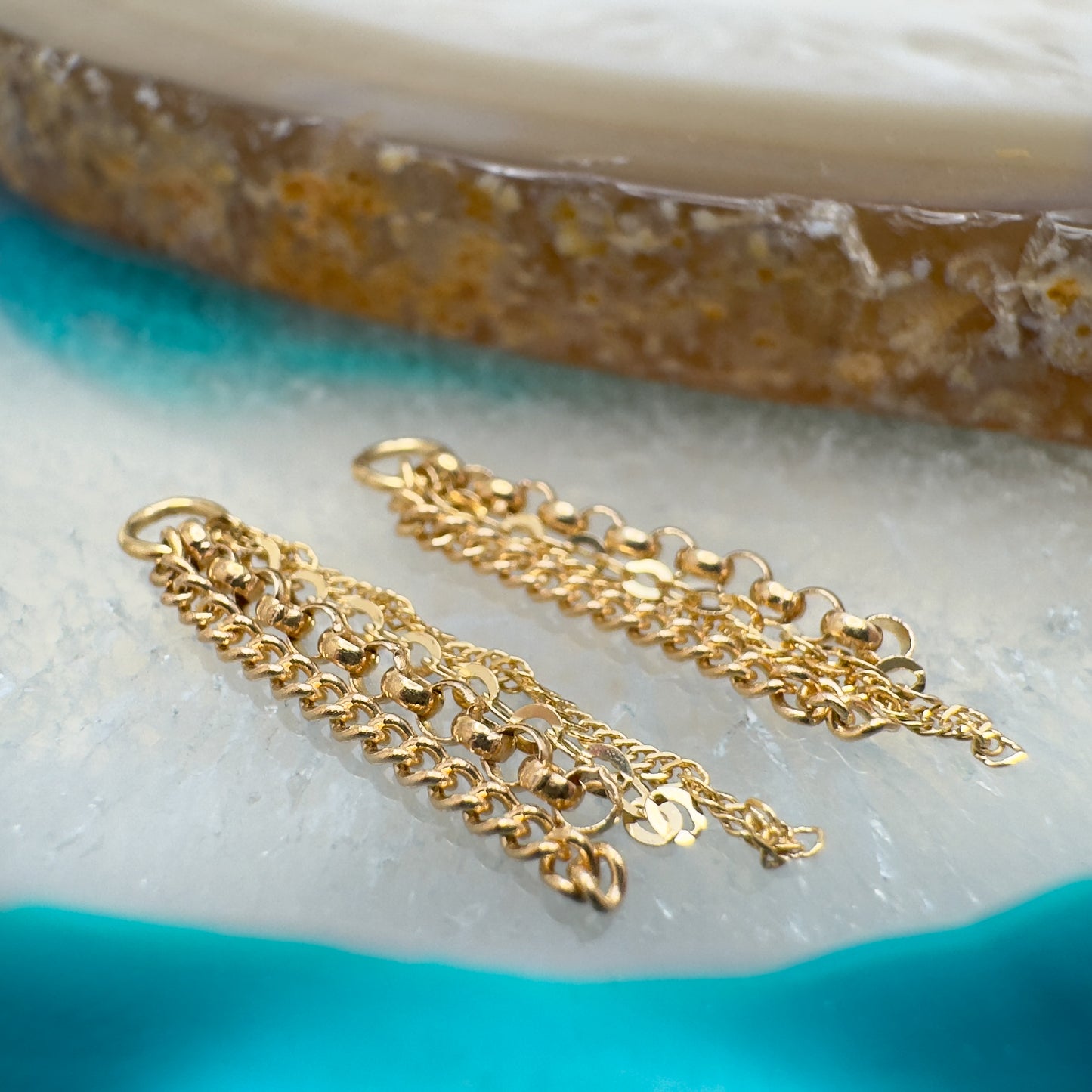 14K Texture Tassel Charm
