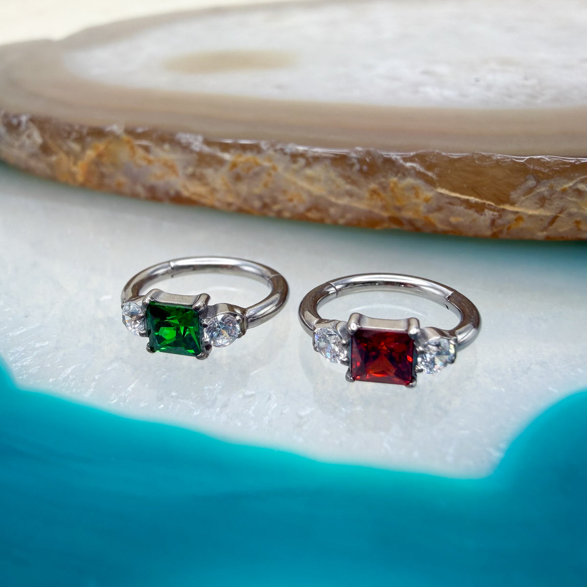 Princess Cut Clicker Ring