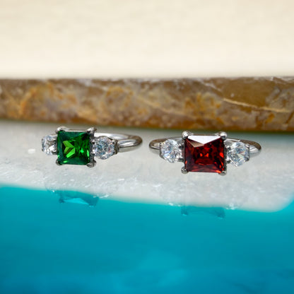 Princess Cut Clicker Ring
