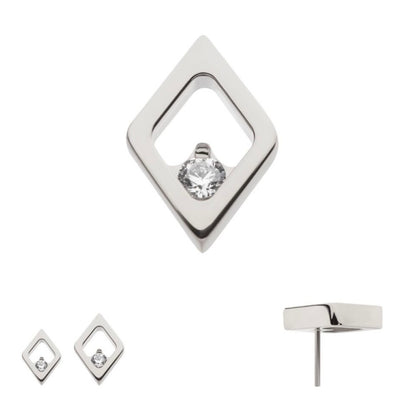 Rhombus with Clear CZ