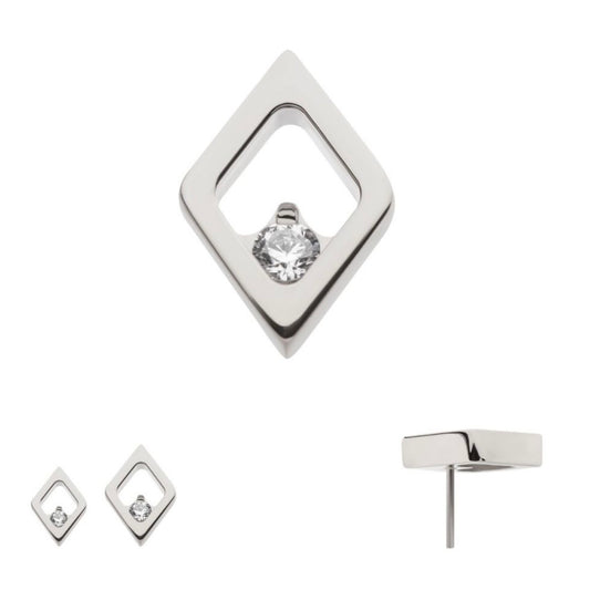 Rhombus with Clear CZ