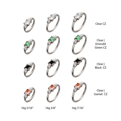 Princess Cut Clicker Ring