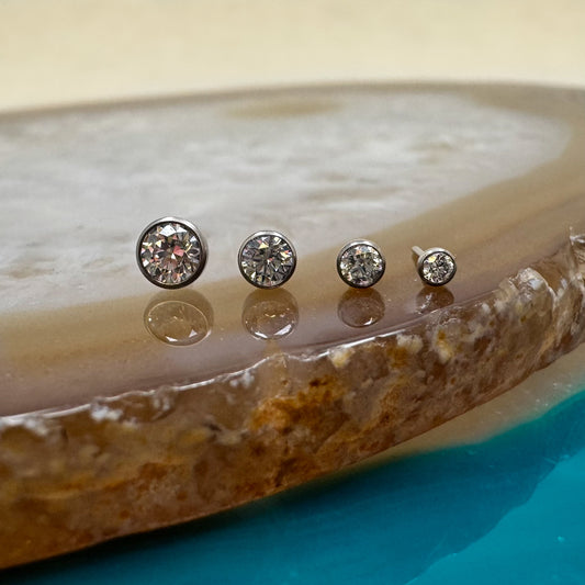 Bezel Set White CZ