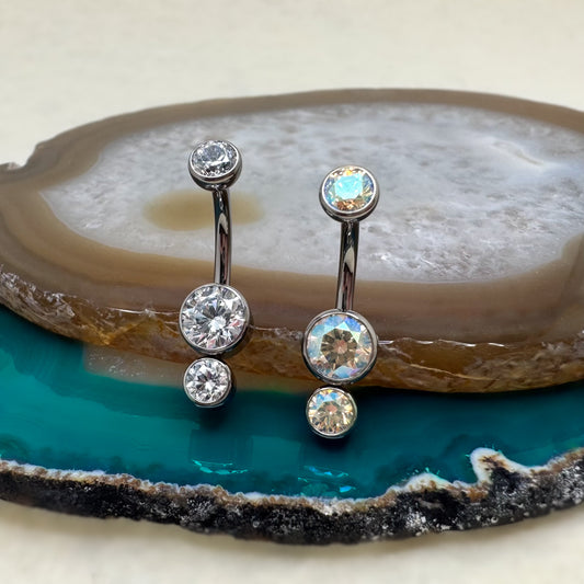 Double Gem Navel Curve
