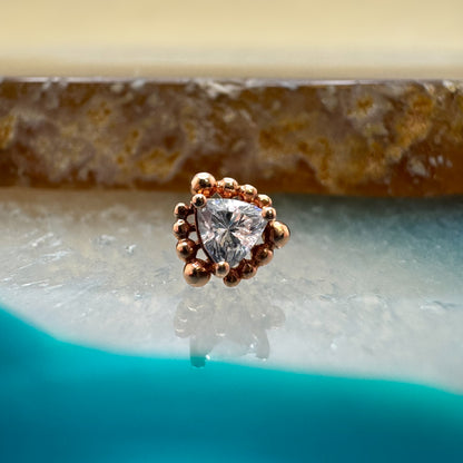 14K Beaded Trillion