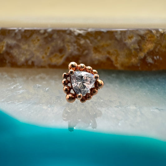 14K Beaded Trillion