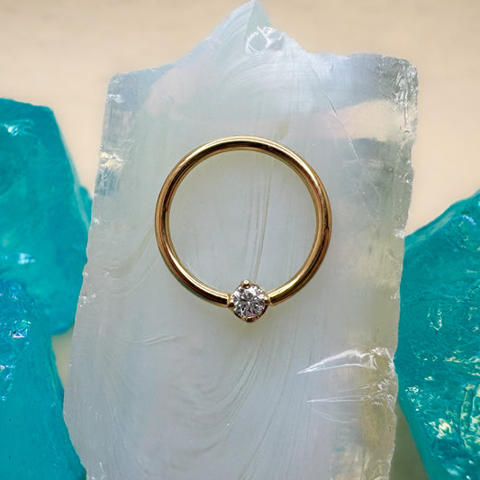 14K Gold Fixed Gem Ring