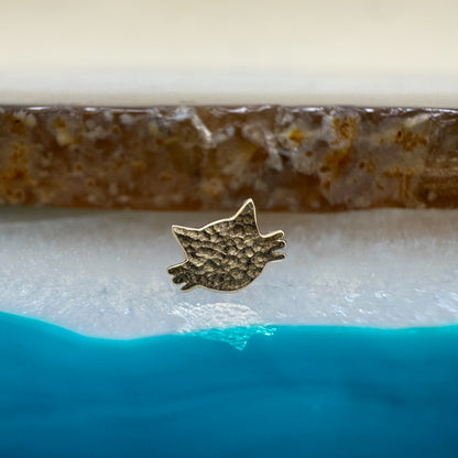 14K Hammered Kitty End