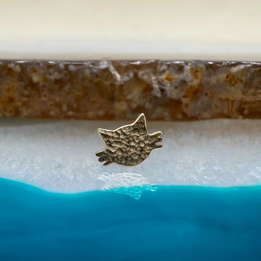 14K Hammered Kitty