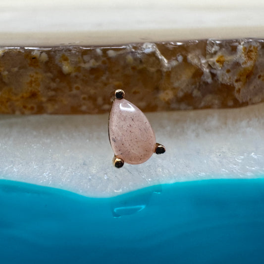 14K Genuine Sunstone Pear
