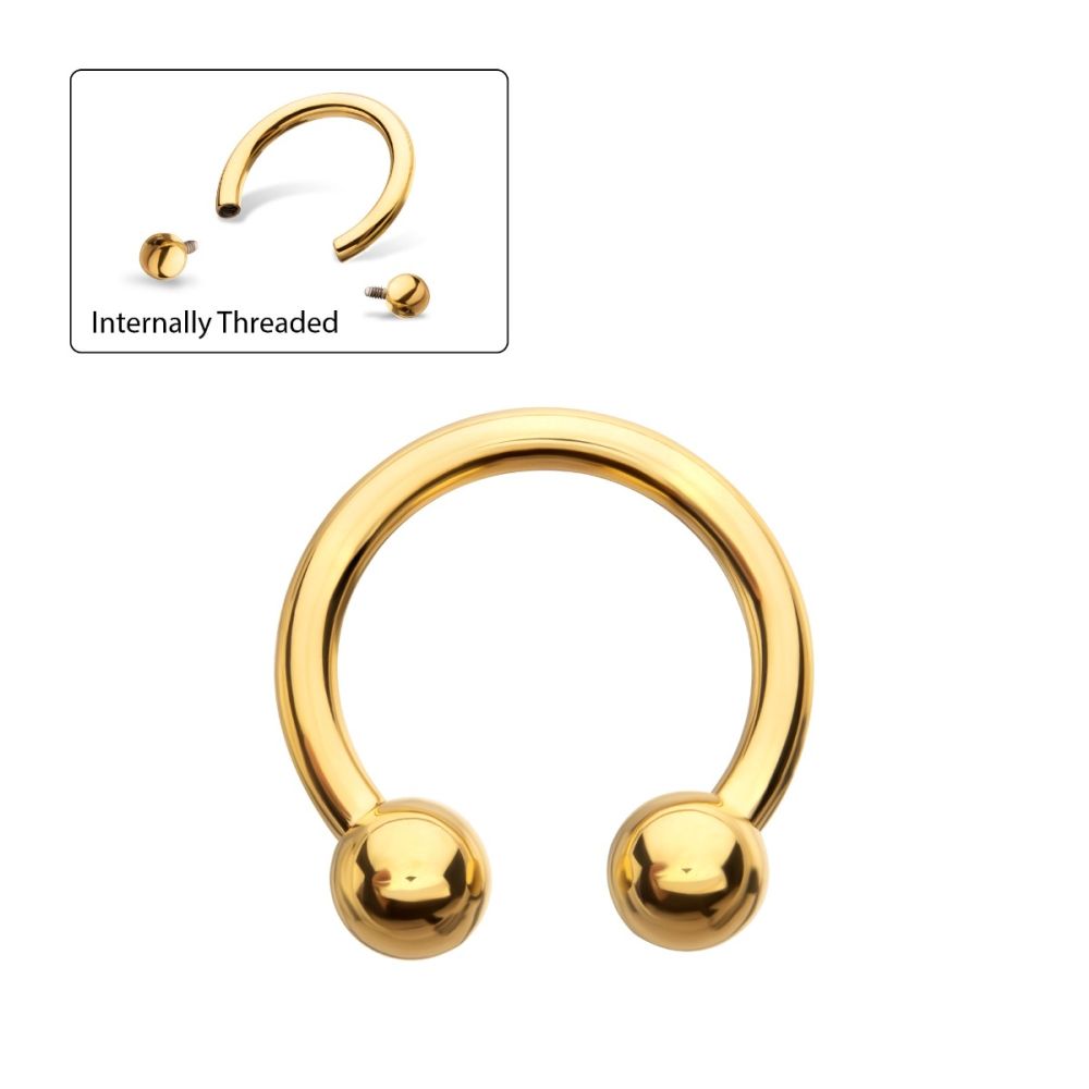 24KT Gold PVD Circular Barbell