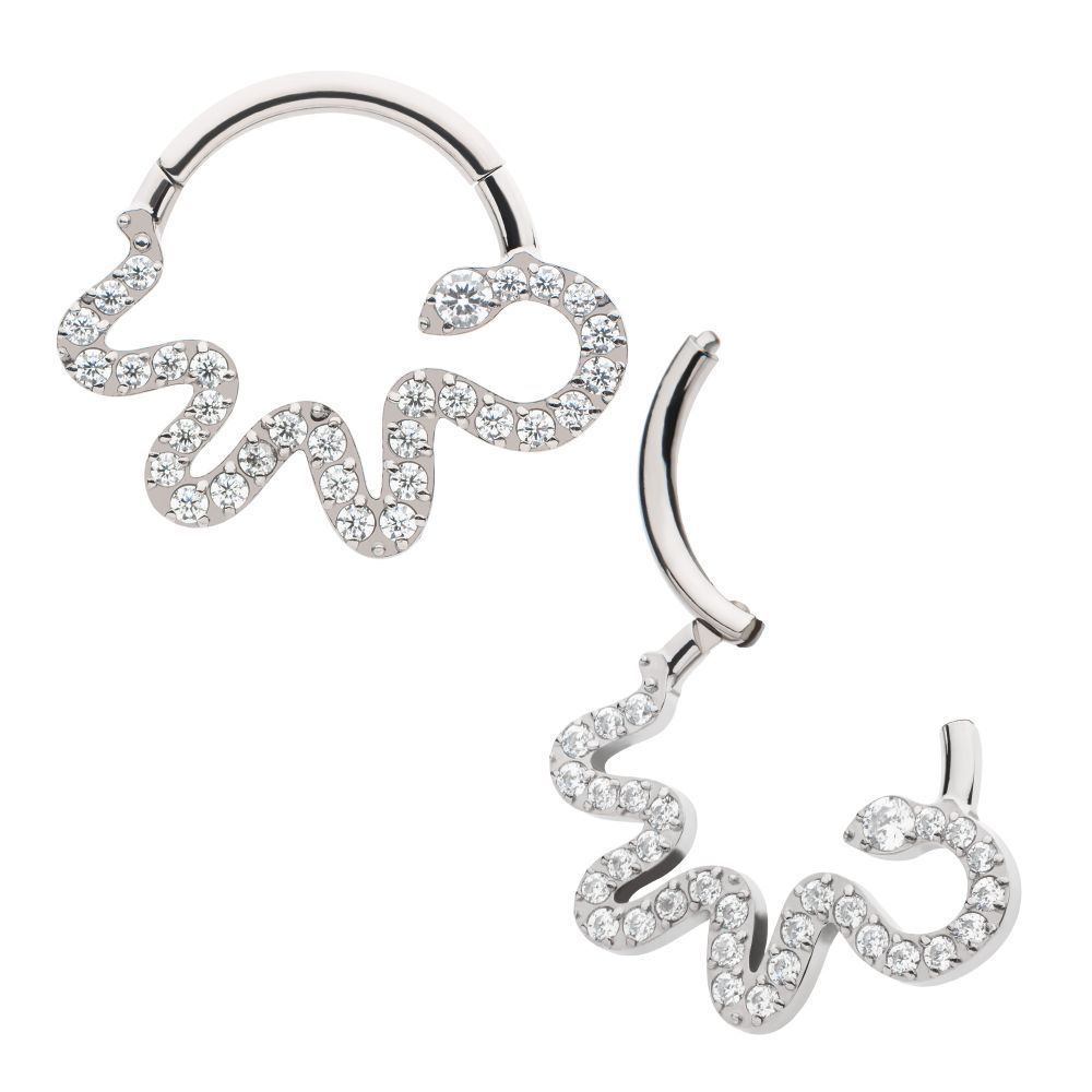 Pavé CZ Snake Clicker