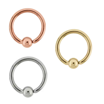 14K Gold Fixed Bead Ring