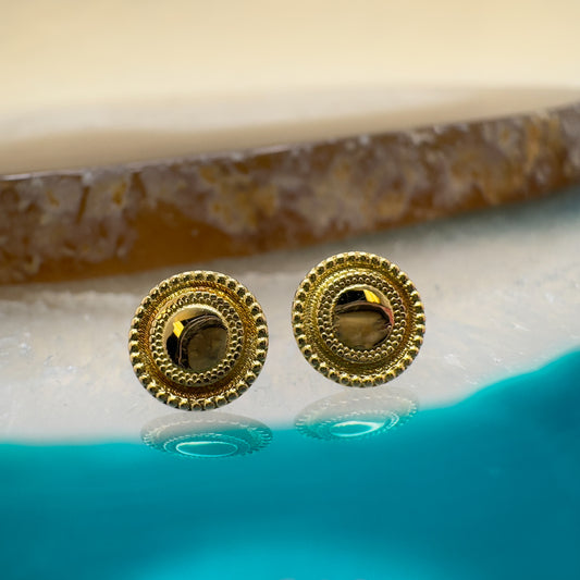 18K Beaded Disk