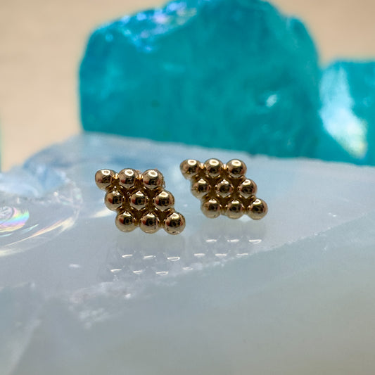 14K Beaded Diamond