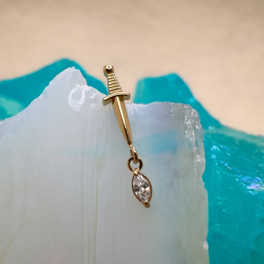 14K Dagger Dangle
