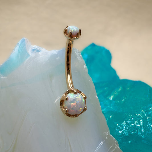 14K Prong Set Opal Navel