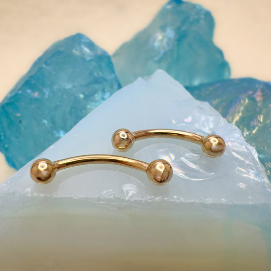 14K 16G Curved Barbell