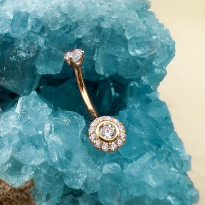 14K Halo Navel