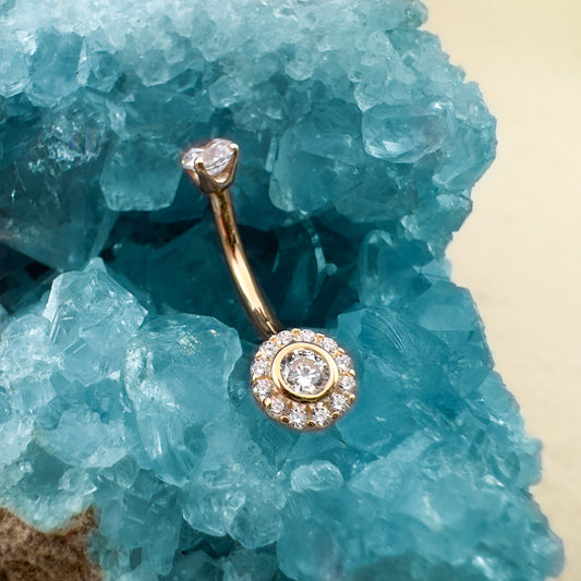 14K Halo Navel